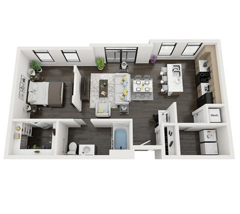 bedroom floor plan an in 3d